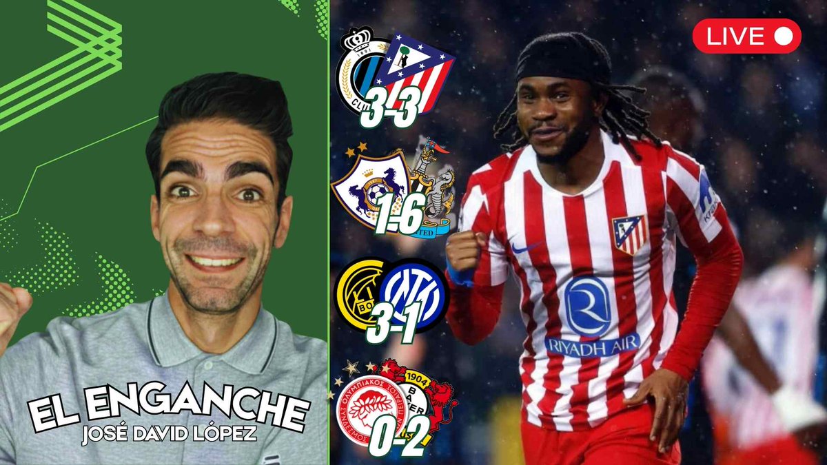 elenganche's tweet image. 🚨 ESTAMOS YA EN DIRECTO con @josedavidlopez_ e @ikerzama_ 

👉Analizamos el empate del #AtleticodeMadrid  en #Brujas y el resto de partidos de #ChampionsLeague2026 

👇YA en YouTube
youtube.com/live/k5oDZ7kRp…