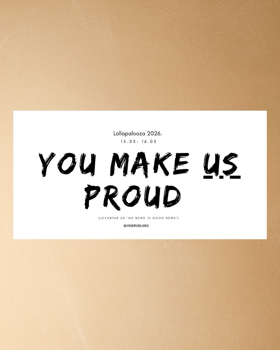 FAN ACTION SIDESHOW Y LOLLAPALOOZA ‼️‼️

La idea es levantarlo durante 'No news is good news’ para generar un lindo momento y sepa que estamos orgullosos de el!
(Se van a repartir durante la fila pero también pueden llevar por su cuenta si quieren)