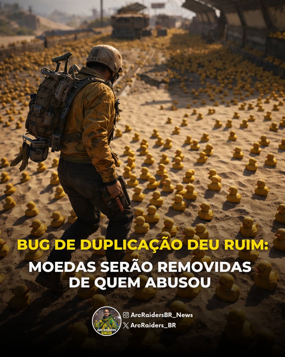 arcraiders_br's tweet photo. A equipe de ARC Raiders decidiu agir contra quem aproveitou o bug de duplicação. As contas envolvidas podem receber aviso e até perder as moedas obtidas dessa forma.
Quem jogou normal não vai ser prejudicado — agora é esperar pra ver como cada caso vai ser tratado. https://t.co/As2tiBo6Cn