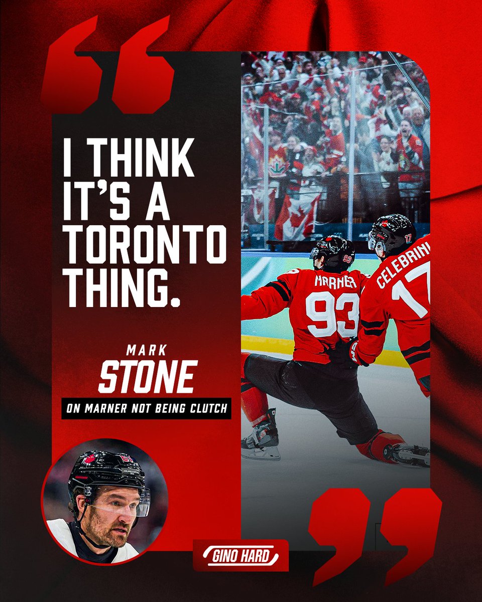 Mark Stone said he's only familiar with clutch Mitch Marner, citing his 2 OT winners for Canada and shifting the "choker" label elsewhere 🫣🇨🇦

(h/t <a href="/lukefoxjukebox/">luke fox</a>)