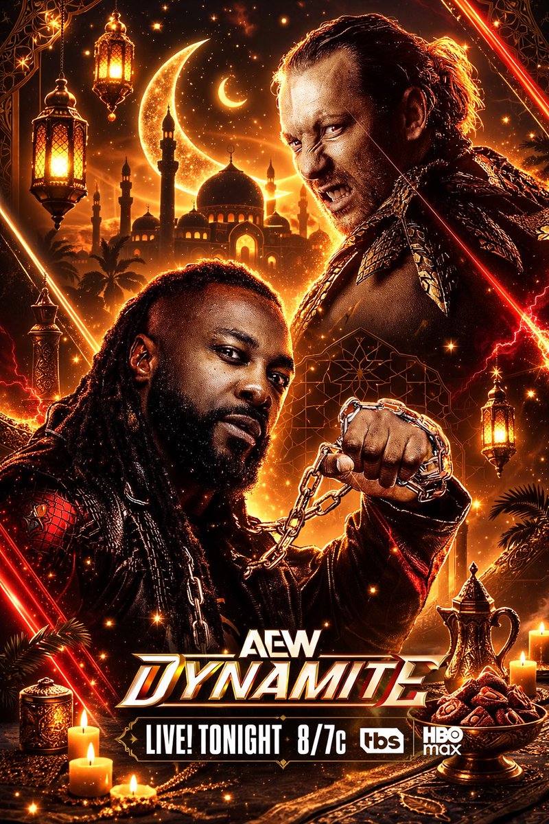 ثلاث ساعات متبقية على عرض داينمايت بتواجد نزال الأحلام "كيني اوميغا وسويرف ستريكلاند" لأول مرة 🖤🖤🖤🖤🔥🔥🔥🔥🔥

#AEWDynamite