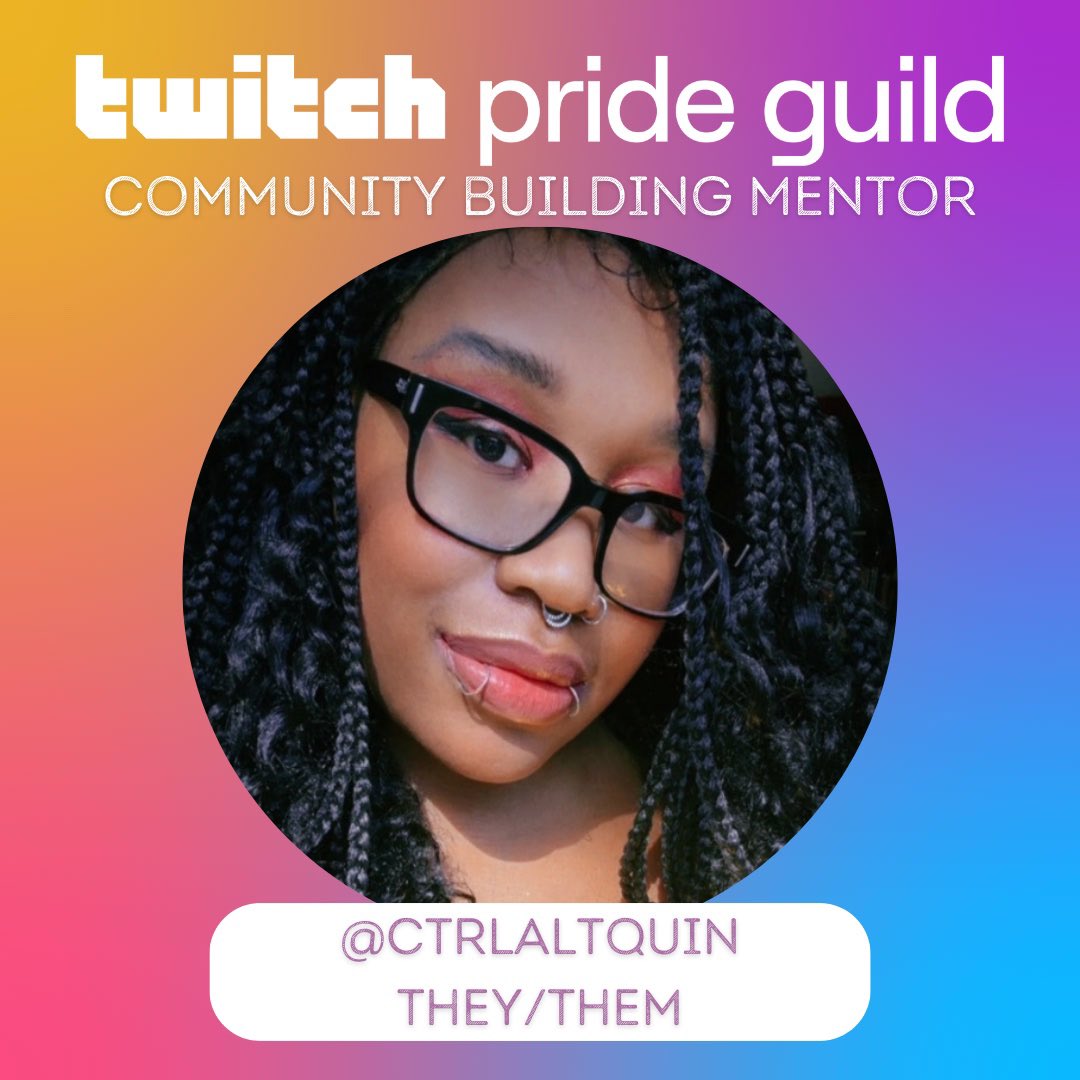ctrlaltquin's tweet photo. So happy to announce that I will be back for yet another year as a community building mentor for the @twitch #prideguild. https://t.co/bTQp2W6E2R