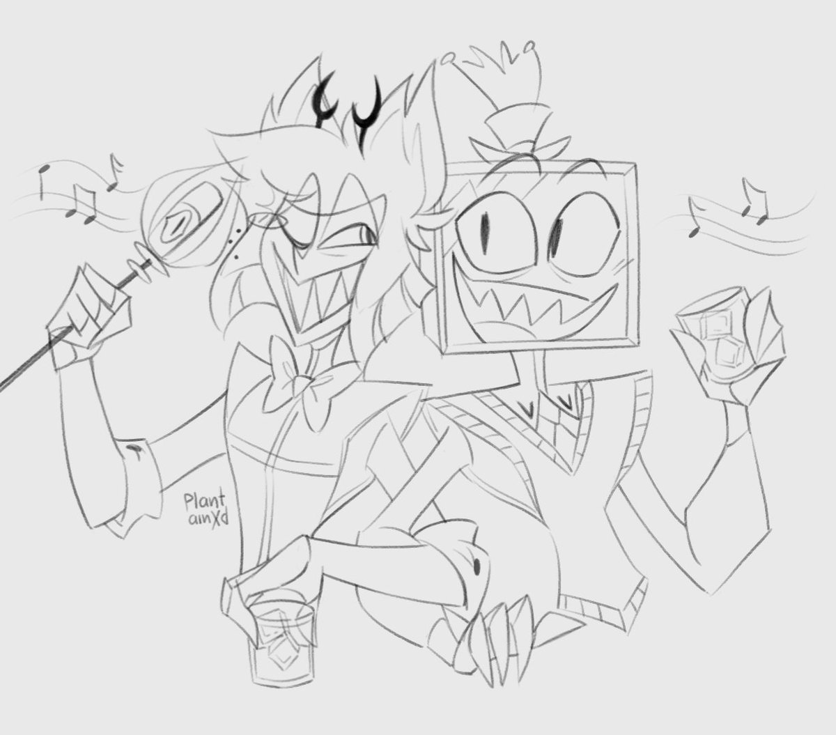 Sparks duo 📻📺✨️
#Radiostatic #voxal #HazbinHotel
