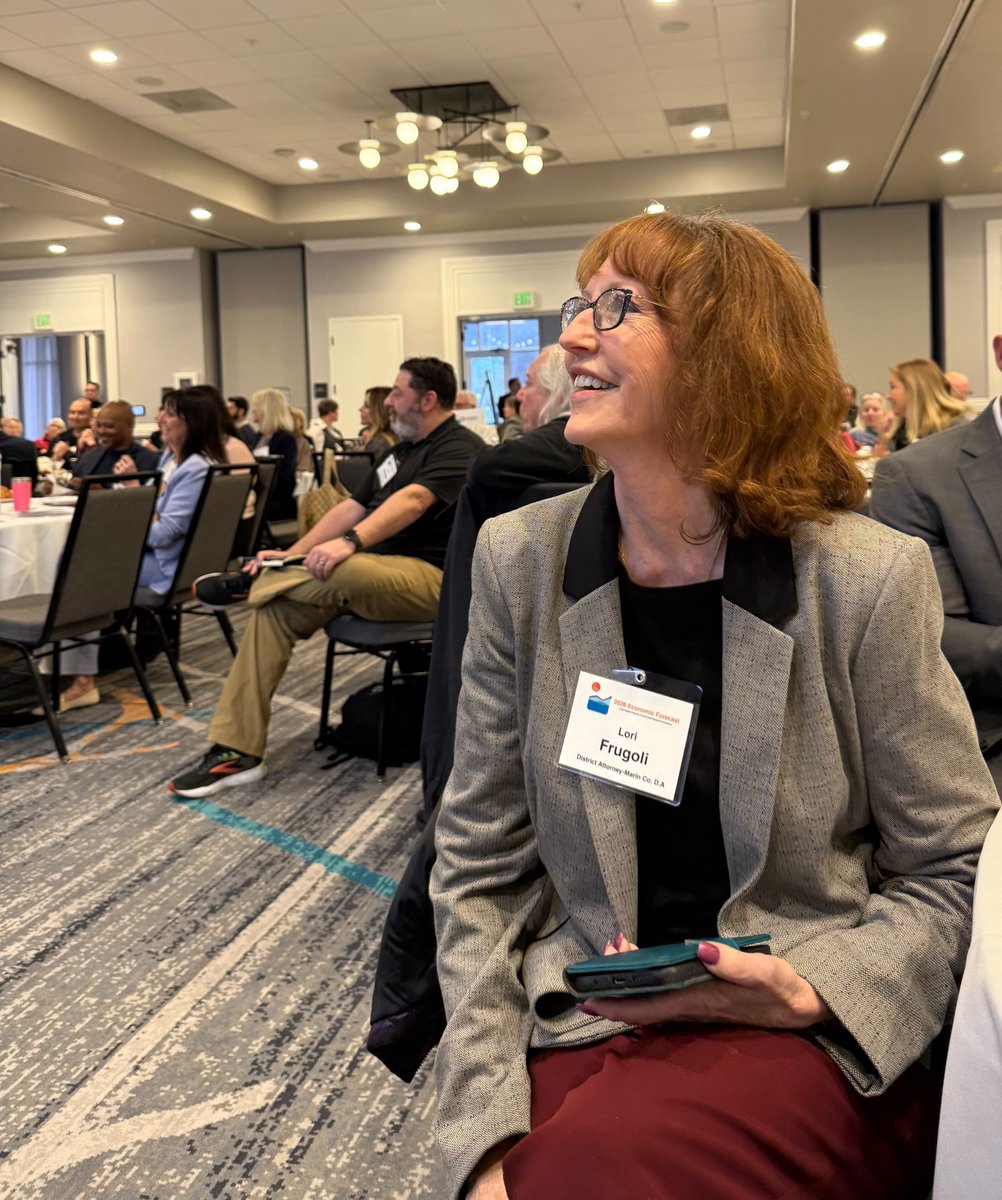 Today, District Attorney Lori Frugoli and members of the Marin County District Attorney's Office attended the 2026 Economic Forecast hosted by the San Rafael Chamber of Commerce.

With approximately 300 community leaders, business owners, and public officials in attendance, the