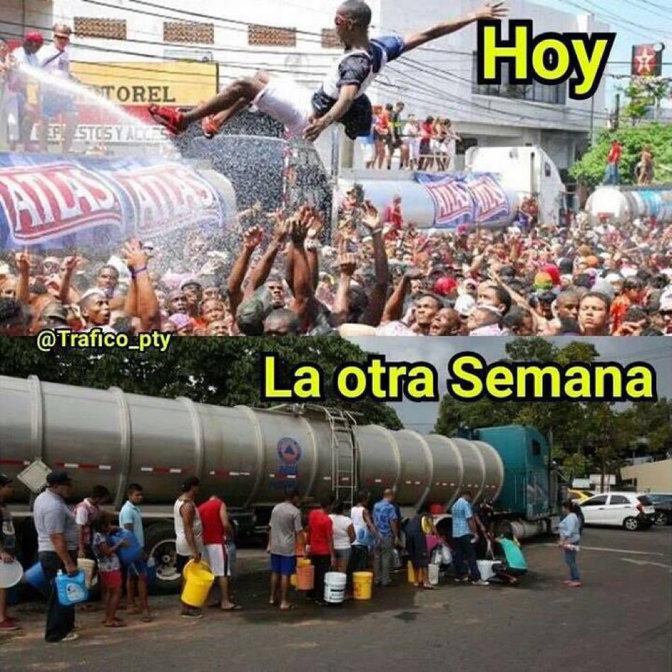 Así mismo será. Hasta ayer sobraba el agua.  Mañana faltará de seguro