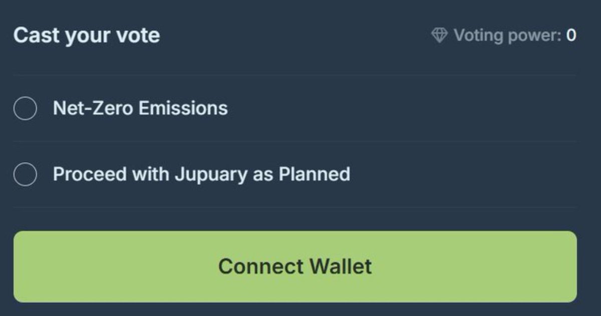 This is what real decentralization looks like.
No announcements — just the community deciding the fate of $JUP.
Emissions continue
or
ultra-sound scarcity.

Your stake = your voice.
Vote now → jupage.life
Which side are you on?
