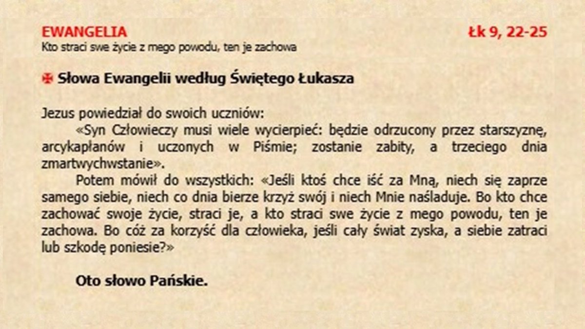 #EWANGELIA NA CZWARTEK
✠ Łk 9,22-25 Kto straci swe życie z mego powodu, ten je zachowa
19.02.2026r.
brewiarz.pl/ii_26/1902p/cz…