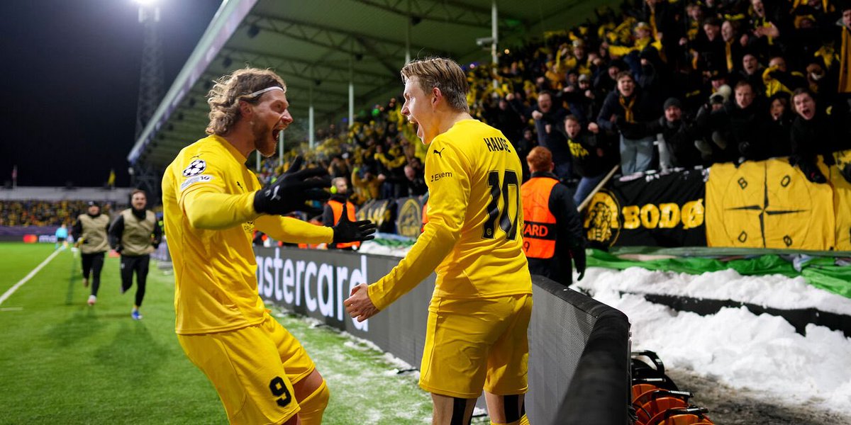 pisto_gol's tweet image. La Norvegia asfalta anche l’Inter, che crolla nel gelo di Bodo : i norvegesi, dopo il #ManchCity e l’Atl.Madrid, ne fanno tre anche ai nerazzurri, il gol di #Esposito è la fiammella che tiene viva la speranza . Bodo avanti al 20’ grazie a #Fet, perfetto il suo