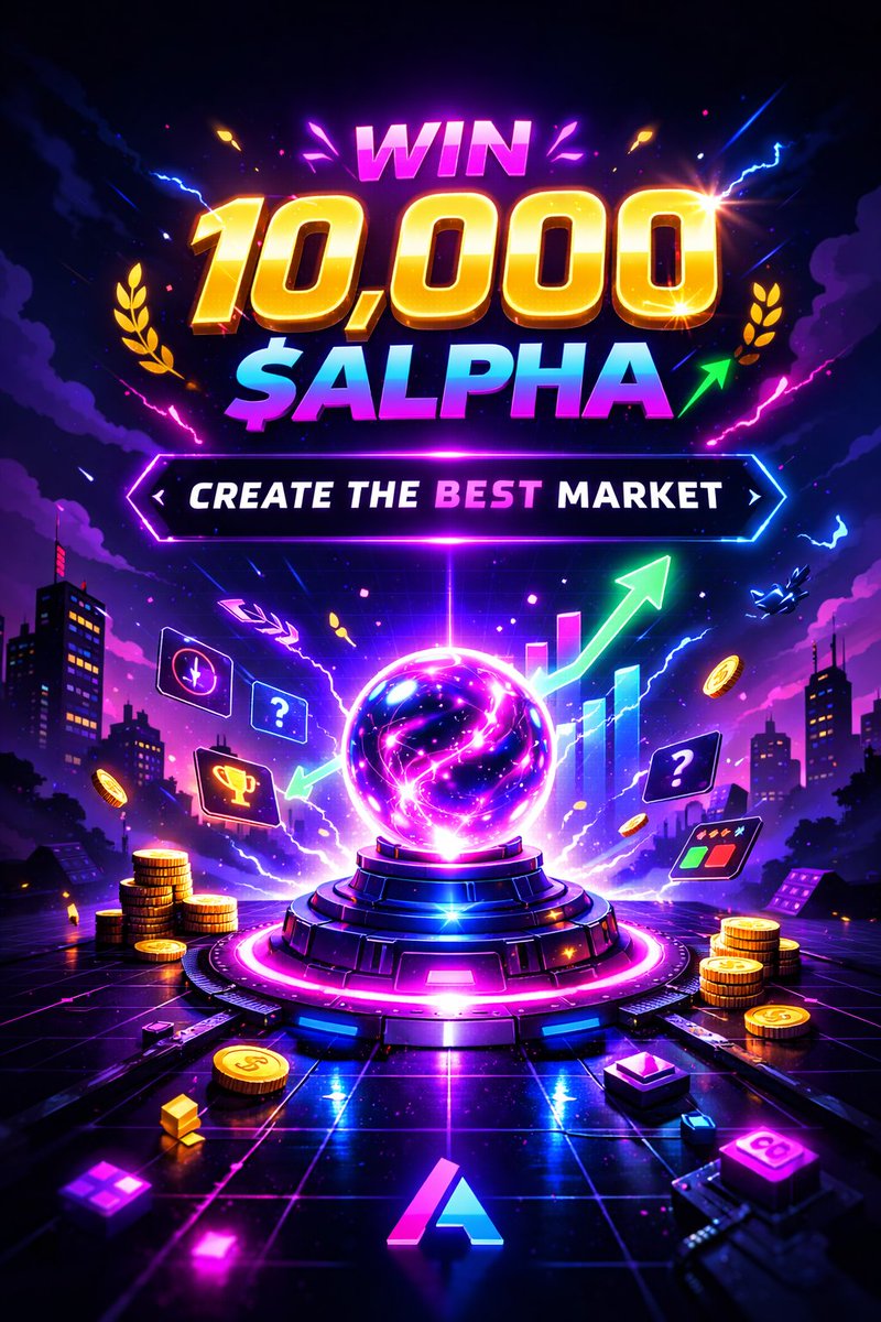 🚨 Win 10,000 $ALPHA by creating the best market!

The user created market with the most market volume by next Friday wins 10K $ALPHA 📈

User created markets are instantly approved &amp; can be about anything 🔮

Only on Alpha Arcade 🥵