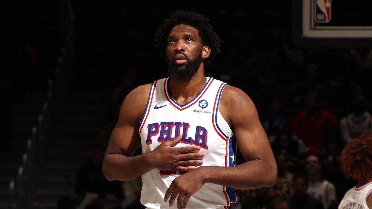 MikeAScotto's tweet photo. Philadelphia 76ers star Joel Embiid reported soreness in his right shin while participating in a right knee injury management program during the All-Star break, team says. He’ll be OUT tomorrow night versus the Hawks and re-evaluated ahead of Philly’s back-to-back this weekend. https://t.co/xiV0PwxmpW