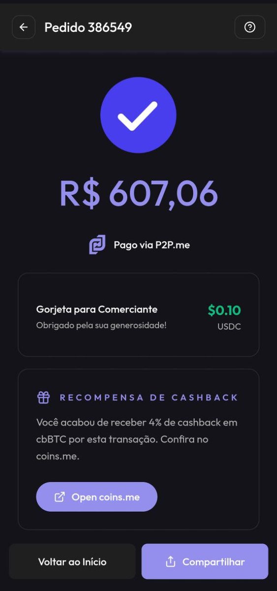 Hoje paguei mais um boleto usando a P2P.me e me veio em mente uma comparação com alguns cartões de crédito...

Muita gente ainda usa cartão que não oferece benefício real. Não ganha pontos, não tem cashback, 0 retorno.

É basicamente a mesma coisa com os boletos.