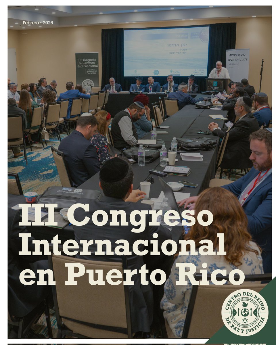 CRPazYJusticia's tweet photo. 15 de febrero de 2026 comienza en Puerto Rico el III Congreso Internacional de Rabinos, con delegaciones de diferentes paises, entre ellos: Israel, Filipinas, Australia, Canadá, Argentina, Guatemala, India y Kenia.
El encuentro impulsa diálogo intercultural y cooperación global. https://t.co/QPpy6xIRwC