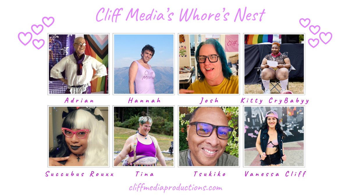 Cliff Media's Whore's Nest is comin' (cummin? sometimes 😉 ) your way!  

This year, our leadership team will be traveling together to host shoots in Seattle, Philadelphia and the Bay Area ✈️  

These are also the folks you can reach out to at any shoot if you need support ❤️