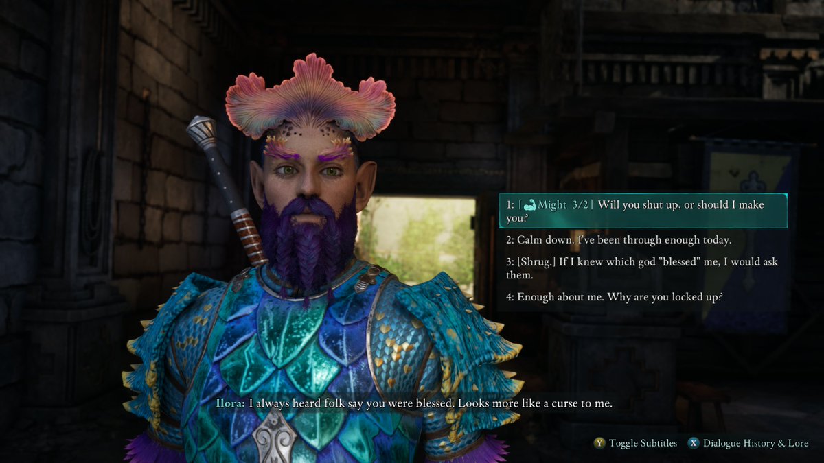 My derpy Avowed character Taco Supreme. Goal is to pick the derpiest options as I try out New Game Plus on Path of the Damned difficulty.