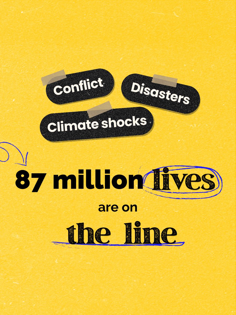 bpwdawson's tweet photo. 87 days. 87 million lives. One global test of solidarity.

In 2026, humanitarians need $23B to reach 87 million people whose lives are on the line. 

Help us save #87MillionLives: https://t.co/xtNBLVo3c5

Speak up. Urge leaders to act. https://t.co/hzSPDRMtlT