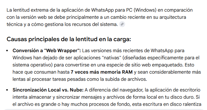 perezvf's tweet photo. Al menos no son ideas mías, Whatsapp para Windows es extremadamente lento, tendré que desinstalarlo. https://t.co/PnVrBn7pUF