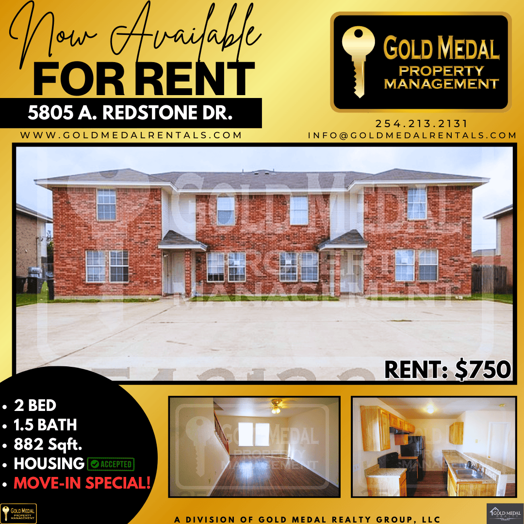 GMRentals's tweet photo. Welcome to 5805-A Redstone Dr, a great rental opportunity in Killeen that offers a functional layout, bright living spaces, and a location that keeps you close to everything you need!

A video preview is available on our website!

#GoldMedalRentals https://t.co/6N49HdXQeQ