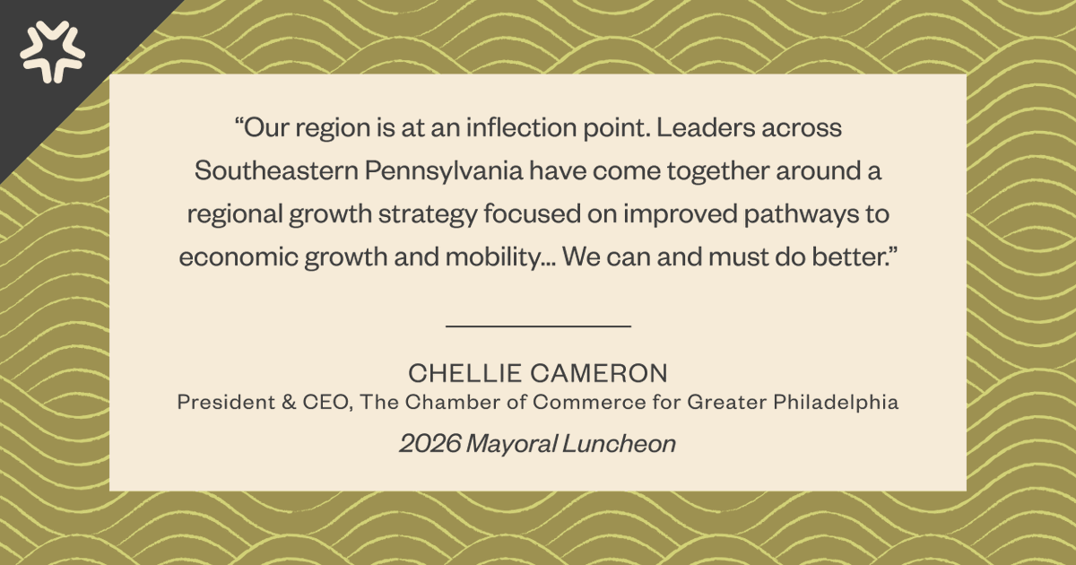 ChamberPHL's tweet photo. The message from our Mayoral Luncheon was clear: our region is at a turning point. We must seize this moment.

The Southeastern Pennsylvania Economic Collaborative is aligning leadership across counties to advance a plan that generates stronger growth and opportunity for all. https://t.co/IVMVqzav49
