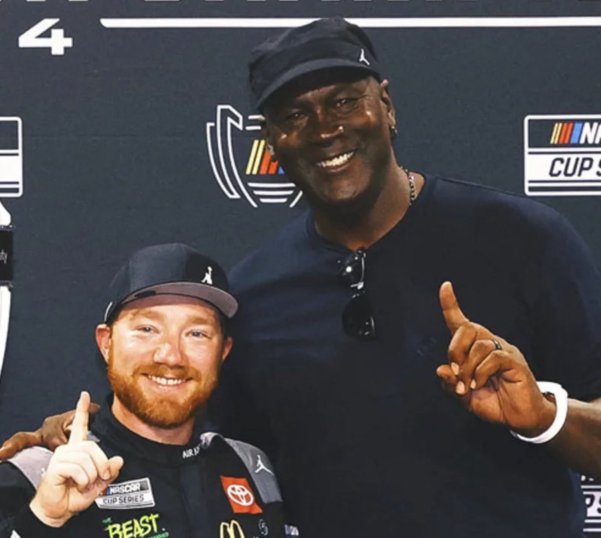 NBAMemes's tweet image. Tyler Reddick finally addresses the awkward televised moment between MJ and his son 😳👉bit.ly/ReddickJordan
