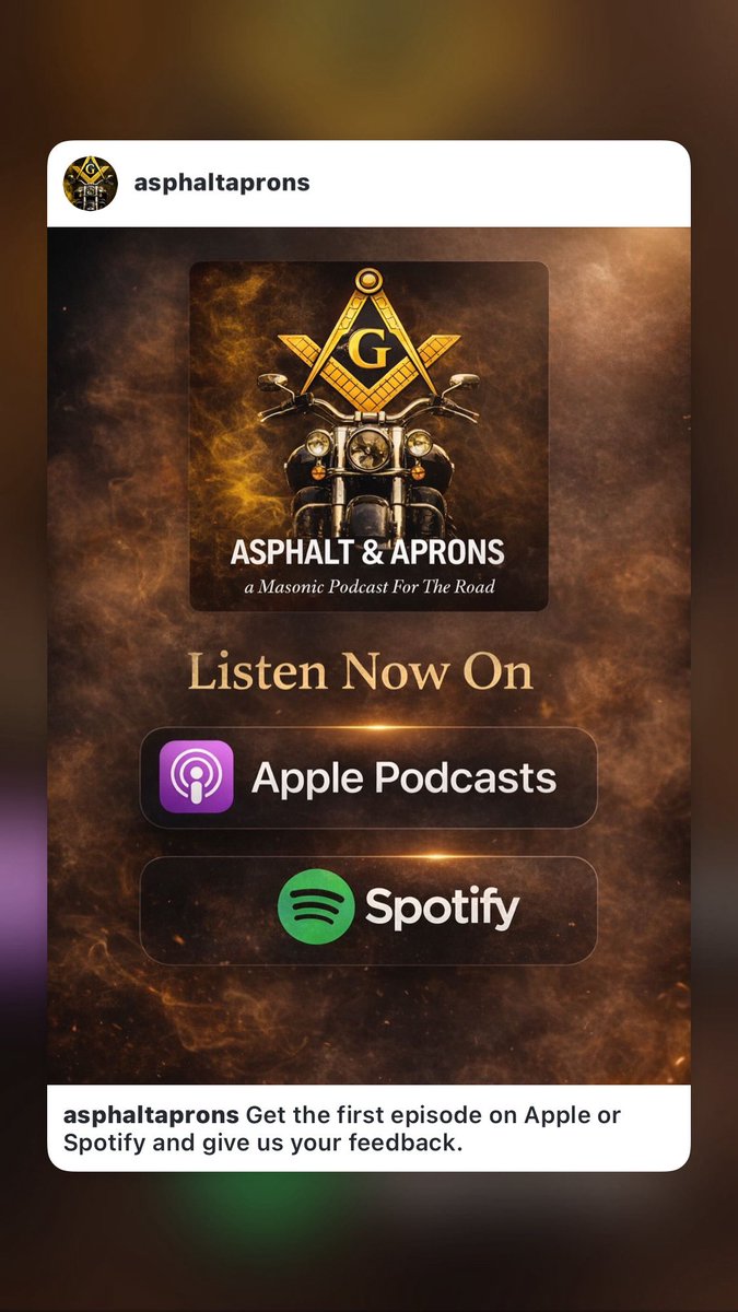 AsphaltAprons's tweet photo. We are Live with episode 1 now available. Give it a listen, give us some feedback, help
Us build a great podcast #freemasonry #masonridingassociation #motorbikes #mason #scottishfreemasonry https://t.co/EeDC7AWjjL