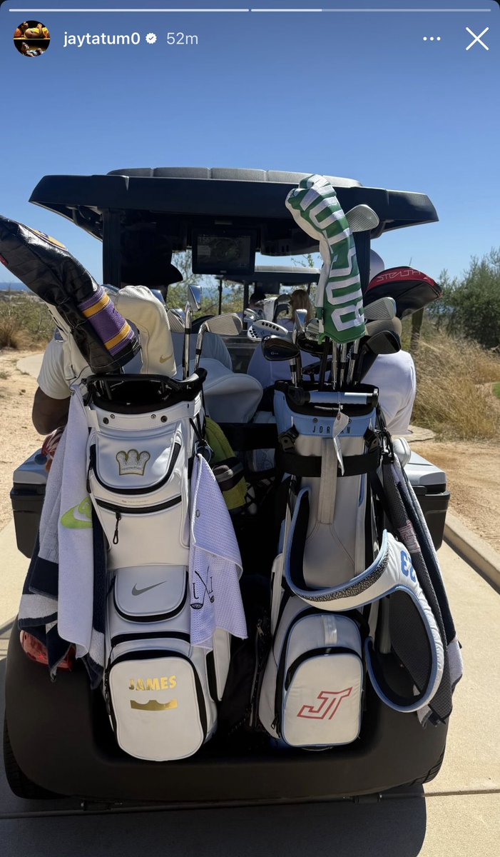 BriMarieD's tweet image. Tatum and Lebron golfing during All Star break 👀 #tatum #lebron 
🎥 Tatum IG via K Love