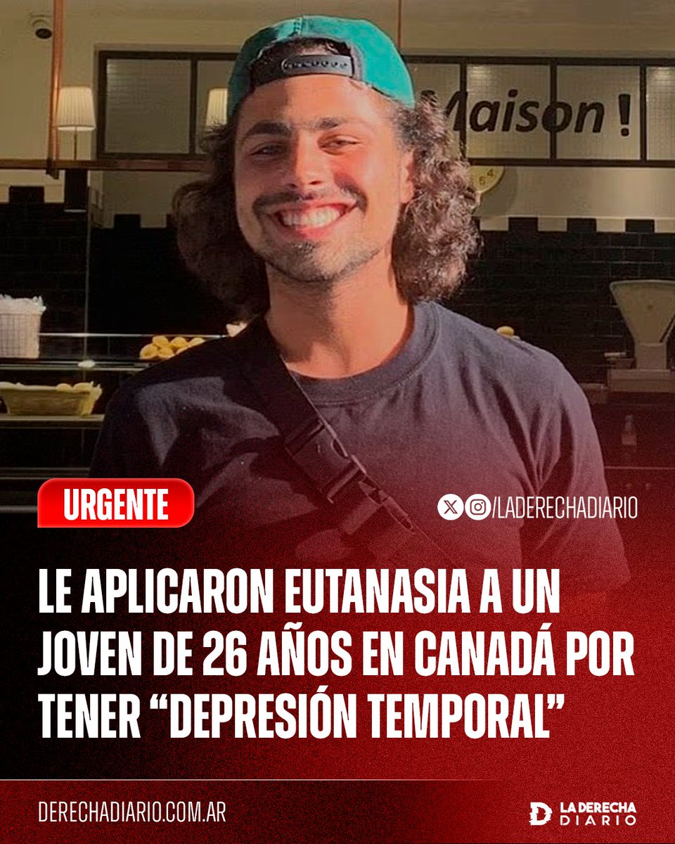 🚨🇨🇦 | SATÁNICO: La familia de Kiano Vafaeian, un joven canadiense de 26 años, denunció su asesinato a manos de su médica, quien le practicó la eutanasia tras convencerlo de inscribirse en el programa de suicidio asistido contra el deseo de sus familiares, pese a que solo padecía