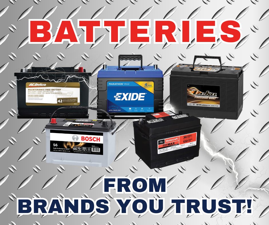 partsauthority's tweet photo. It’s #NationalBatteryDay, and we’re fully charged! 🔋
We have the biggest brands you trust—ACDelco, Bosch, Exide, and more—in stock and ready for pickup. Grab your upgrade today! 🚗💨

#PartsAuthority #TheAnswerIsYes #AutoParts #ACDelco #Bosch #Exide #Deka #motorcraft https://t.co/ZcSJQmurv0
