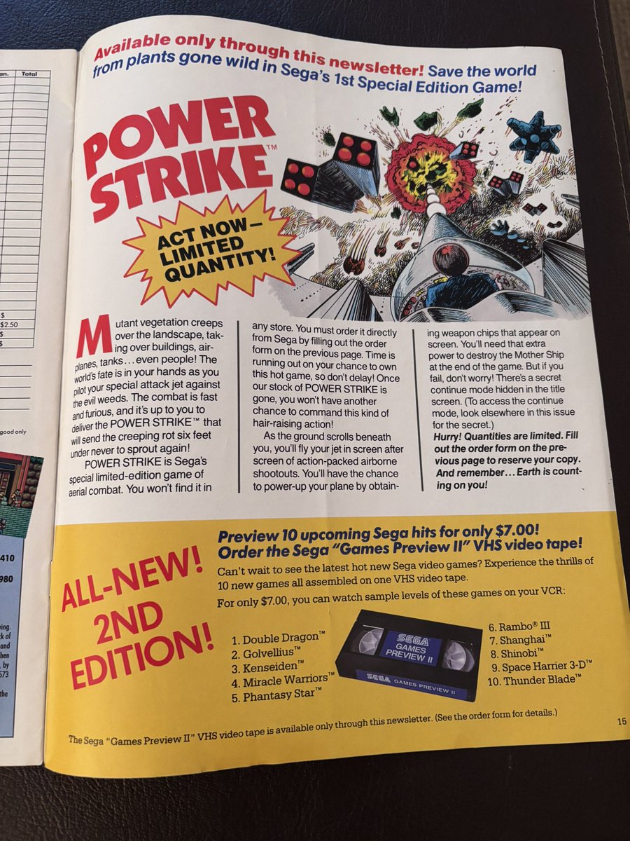 Andrewsccll's tweet photo. BITD… in US… if you got this mag.  You could get mail order #PowerStrike blue cover game.  
I got mag last month &amp; game today!  #MasterSystem https://t.co/C4cV0uP7Jd