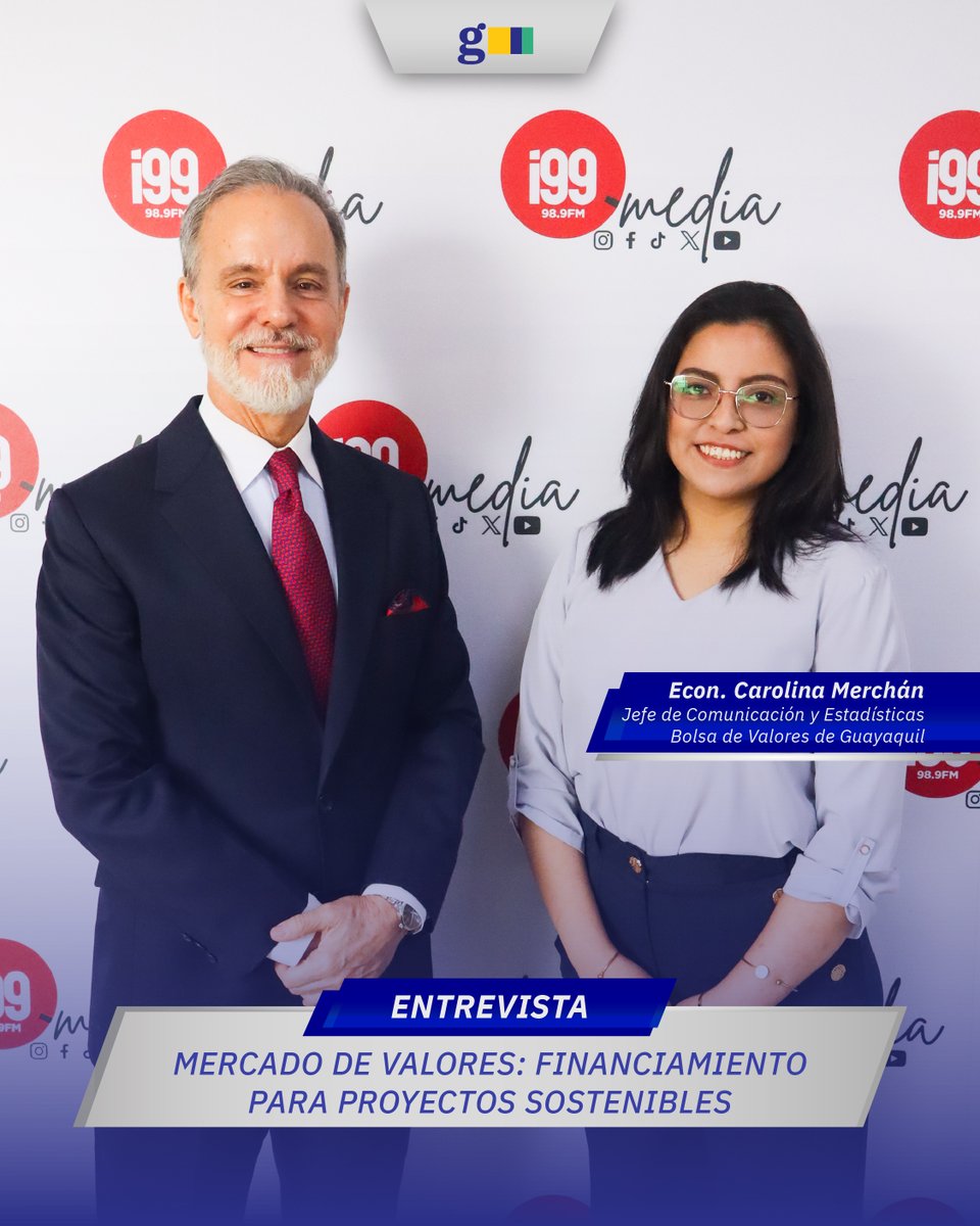 En la 27.ª edición de Educación Financiera, Francisco Nugué conversa con la Econ. Carolina Merchán sobre “Mercado de valores: financiamiento para proyectos sostenibles”.

<a href="/BVGEcuador/">Bolsa de Valores Guayaquil</a>

📻 Radio I99 | ⏰ 09:30 a.m.
#EducaciónFinanciera #MercadoDeValores #FinanciamientoSostenible