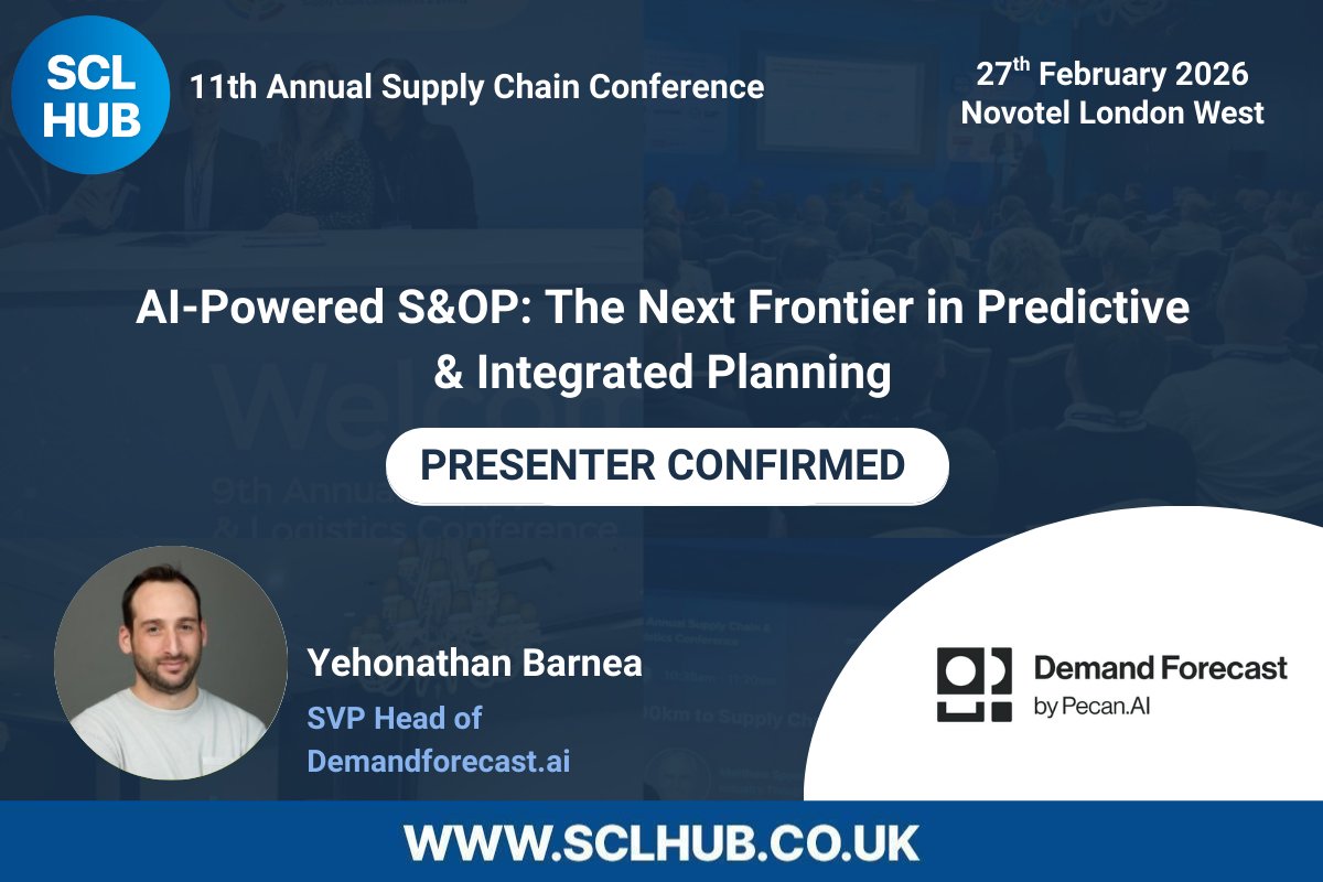 Our Gold Sponsor <a href="/pecan_ai/">Pecan AI</a>
will lead an insightful presentation at our 11th Annual SCL HUB #SupplyChain Conference

27th February 2026
Novotel London West

Last chance to register ! 

sclhub.co.uk

#SCLHUB2026

MEET | SHARE | LEARN
