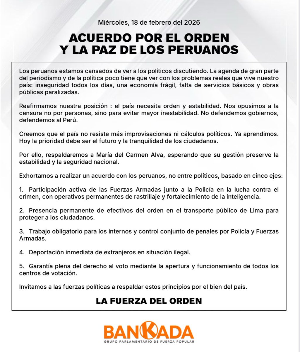 Bancada Fuerza Popular tweet media