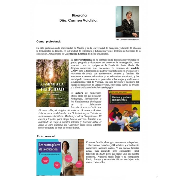 Tus emociones influyen más de lo que crees.
Clase magistral
“Camino a la felicidad”
Con Carmen Valdivia Sánchez (Univ. Deusto).
Escuchar a una referente no es algo cotidiano.
Información en las imágenes.