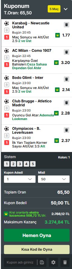 hergunekupon's tweet photo. Ulan İnter ulan İnter yaktın bizi İnter. Her şey müthiş gidiyordu bi anda maç 3-1 oldu. Neyse GG #karabağ #Newcastle #ACMilan #Como1907 #Bodo #Inter #Brudge #ATM #OlympiacosFC #leverkusen https://t.co/FWk4Rmf7fk