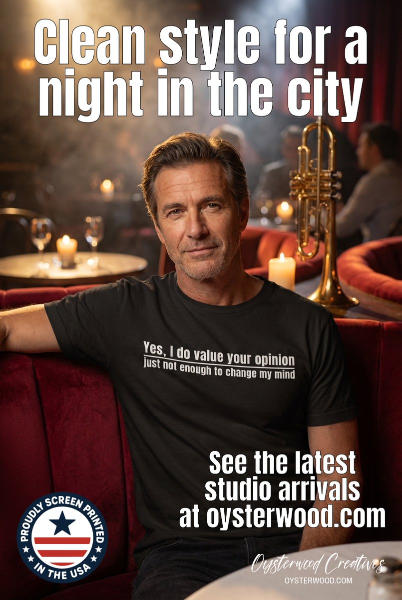 Oysterwood_'s tweet image. Late-night booth, warm spotlight—soft ring‑spun cotton with a clean hand‑printed hit. Say it without saying it. $17.95 #sarcastictee #handprinted #streetstyle

Shop here:  oysterwood.com/product/yes-i-…