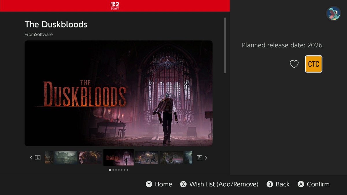 🔥 DUSKBLOODS a été listé sur le site finlandais Konsolinet pour une sortie le 27 mars 2026 sur Switch 2 ‼️

Attention, cette date n’est peut être pas du tout révélatrice de la réelle date de sortie …

En plus de cela, une fiche eShop a été publiée officiellement 👀

Les choses