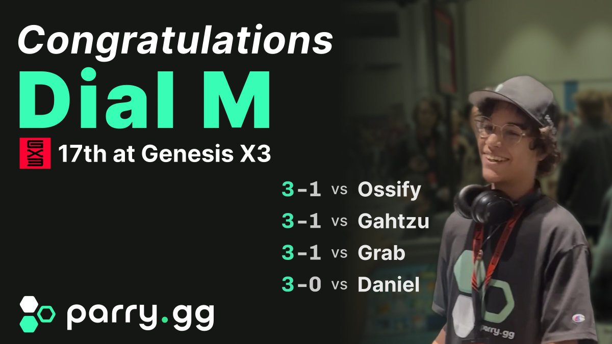 Fourteen-year-old Dial M upset top 100 players Daniel, Grab, Gahtzu, and Ossify to place 17th at #GenesisX3. His run earned him @meleestatspod player spotlight. Get to know the future of melee before he can legally  drive to your local and kick your ass. Congratulations