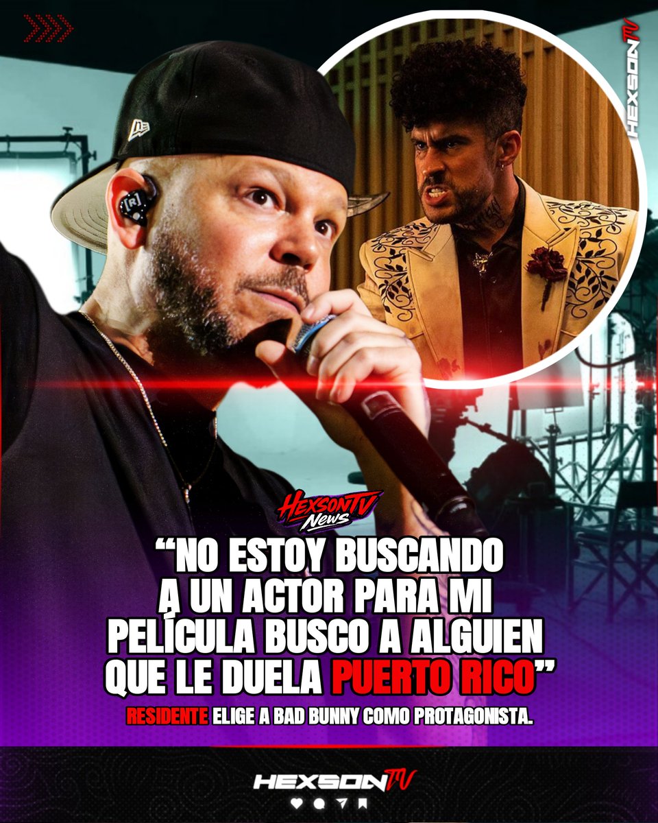 HexsonTV's tweet photo. ¡🚨 #Residente y #BadBunny rompen el cine! 🚨 ¡#Benito protagoniza la película dirigida por #René, junto a #JavierBardem y #ViggoMortensen! 🎥🔥 ¡Un proyecto histórico para Puerto Rico! 🎙️ https://t.co/HqcQPbt0rR