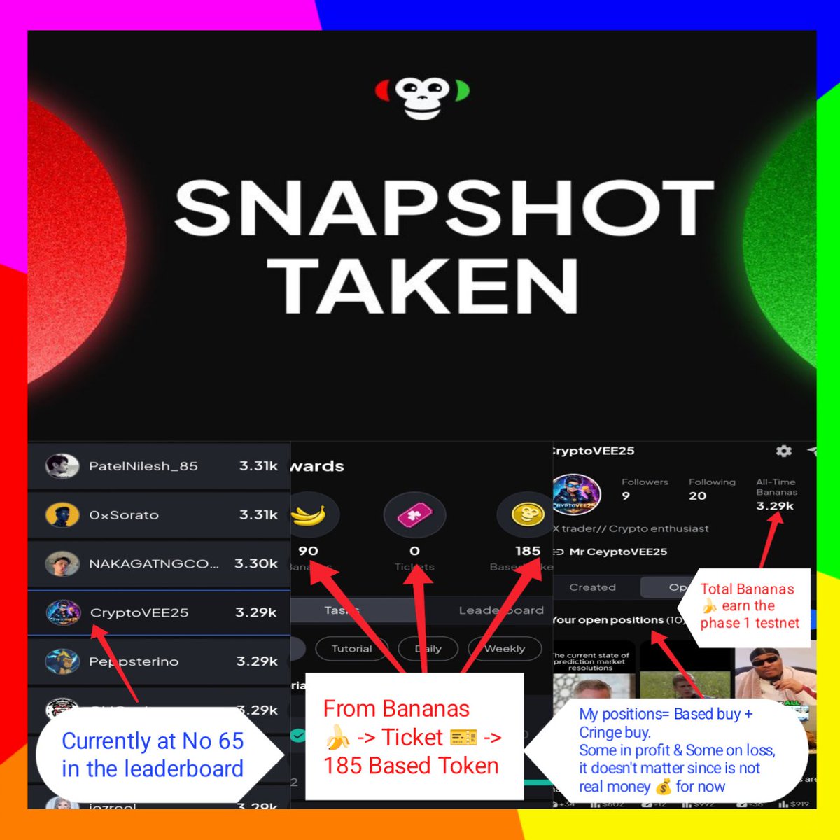 CryptoVEE25's tweet image. Phase 1 of @Basedappcom was pure signal.

Fast markets. Real competition. No noise — just conviction.

Watching odds shift in real time felt like positioning early, not just clicking buttons. Every trade mattered.

Got in early. Showed up. Stress-tested the product.
#ProofofBased