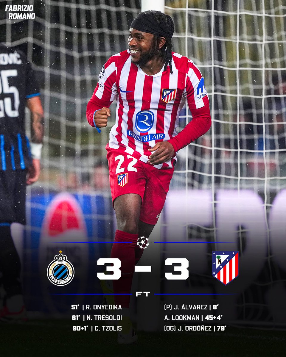 Crazy draw between Club Brugge and Atlético! 🤯

Who’s been your Man of the Match?