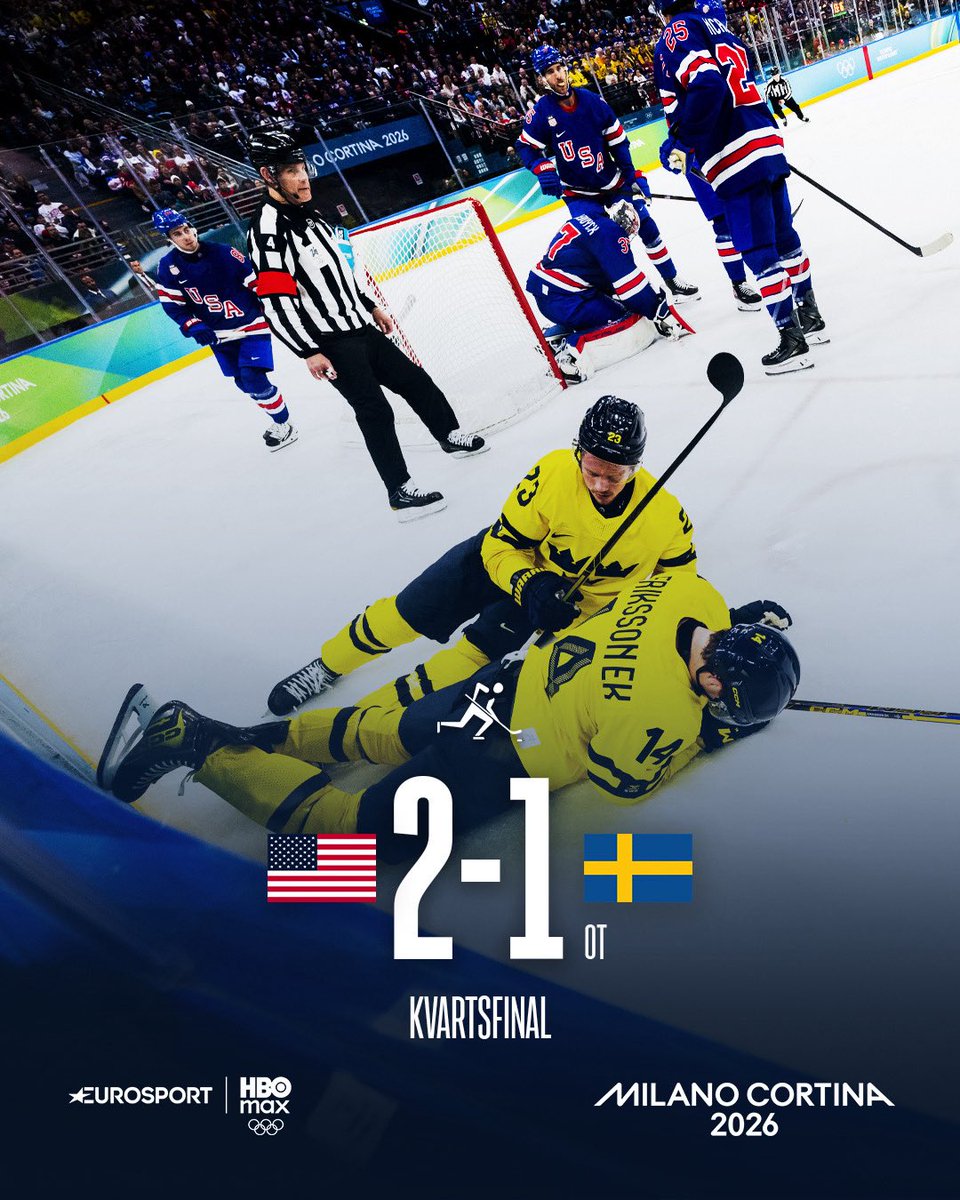 sportshbomaxse's tweet photo. Tre Kronor är utslaget efter förlust mot USA i kvartsfinalen. https://t.co/DsUm5BL3Vz