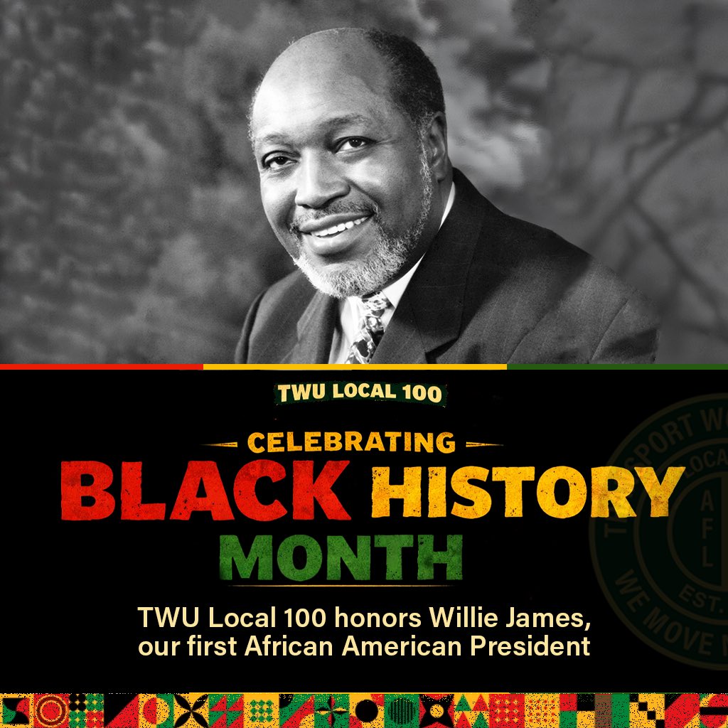TWU Local 100’s first Black President was Willie James, who served four years’ military service in the Air Force and a brief stint as a New York City Police Officer before joining transit as a Bus Operator in 1967. He would drive a bus for 30 years. As a union activist, he held