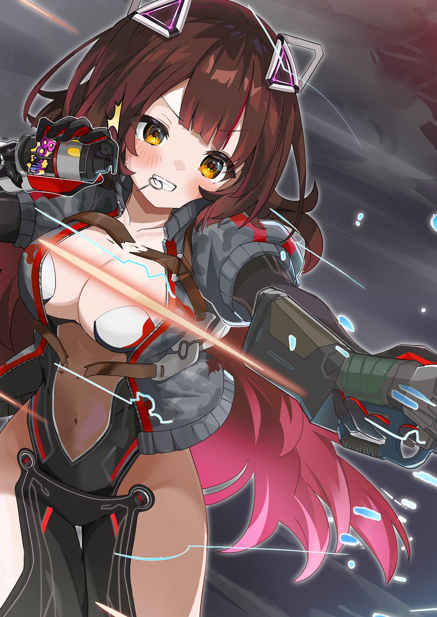 satohitoB's tweet image. #ロボ子Art
🔫FPSゲーをやっている時のカッコよい感じのロボ子さん〜