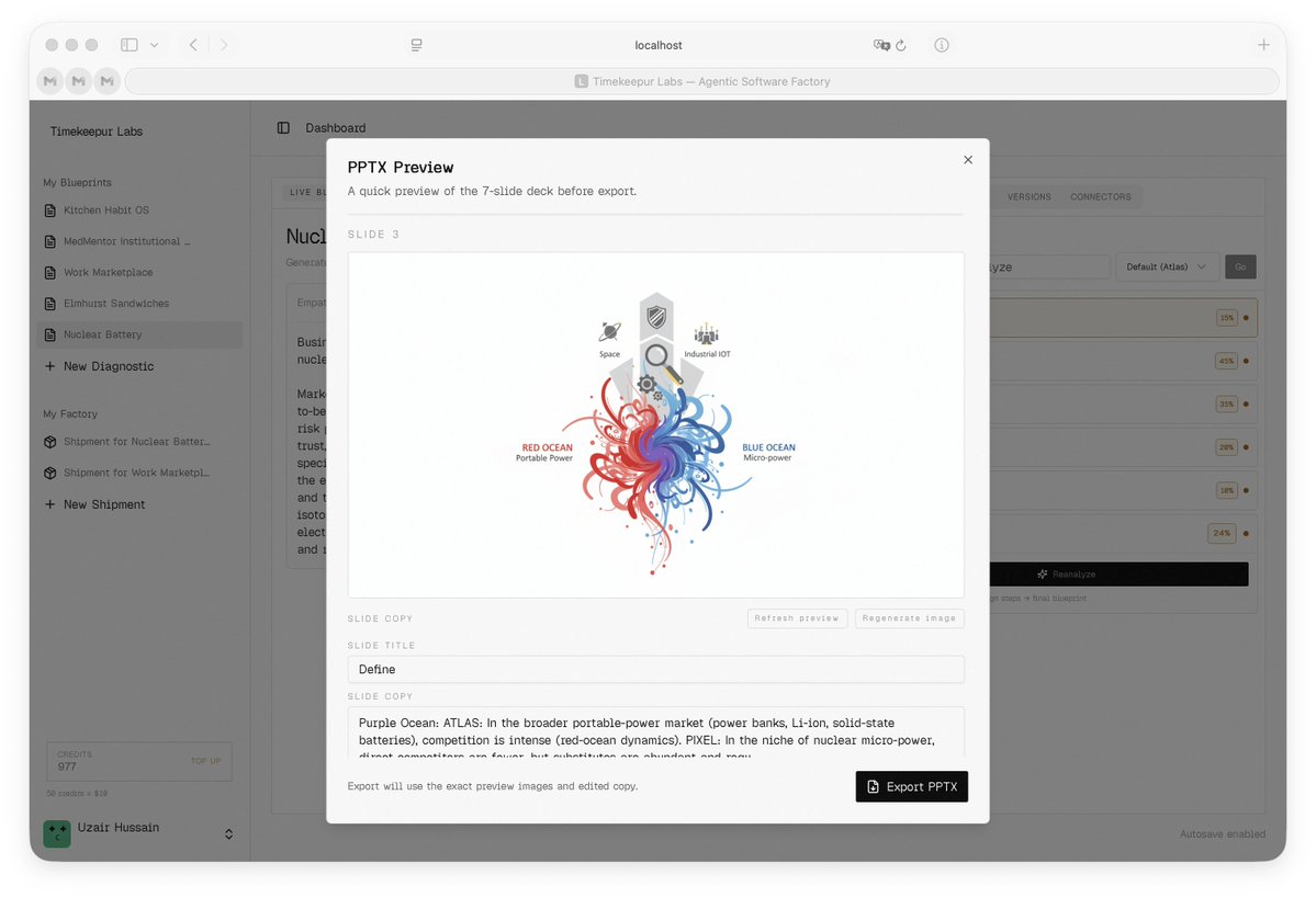 Shipped a TON on <a href="/timekeepurlabs/">Timekeepur Labs</a> this week. 🚢 Grab your first diagnostic blueprint for FREE at labs.timekeepur.com

🟩UX Improvements:
▪️New chat‑based Blueprint Diagnostics
▪️Survey‑style logical flow for diagnostics
▪️Real‑time generative diagnostics
▪️Agent memory for