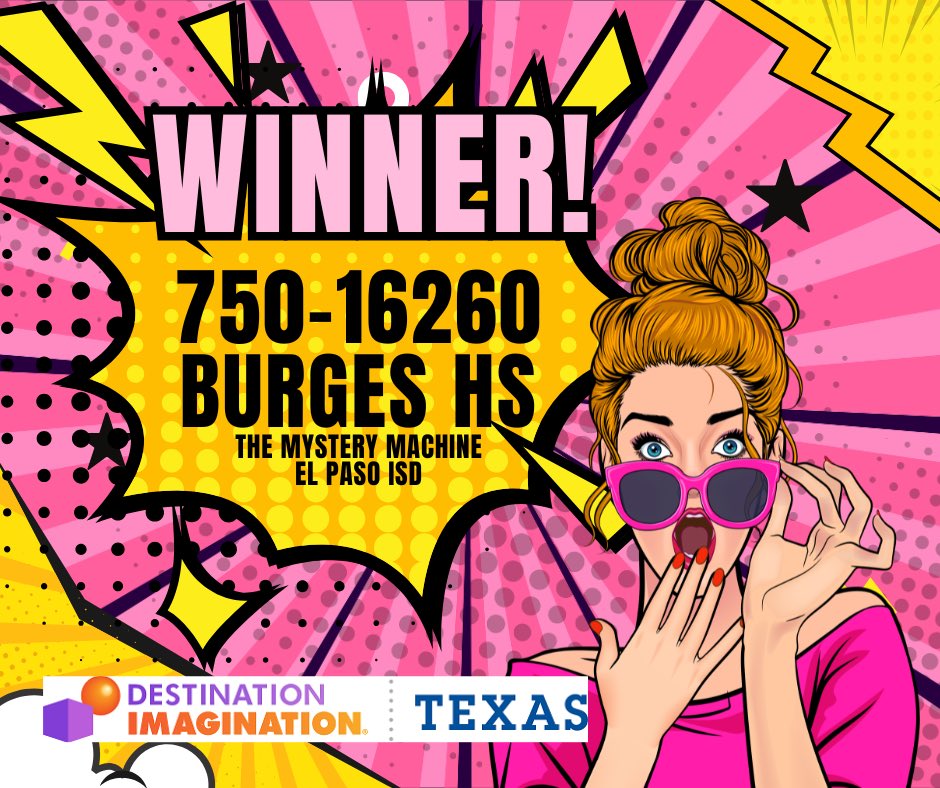 WeAreTexasDI's tweet photo. Congratulations to The Mystery Machine from Burges High School in El Paso ISD for winning this week’s vintage pin set! We appreciate your prompt registration for Lone Star Finals! We will have another drawing soon, so register today! ❤️🤍💙 #TXDI #LSF26 https://t.co/NofN9Jv0gO