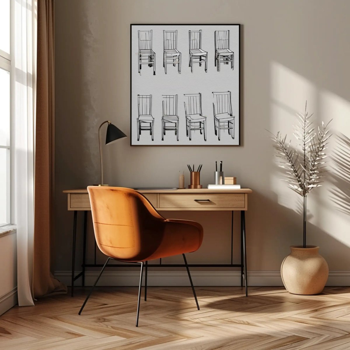 NateHartPrints's tweet image. Chair Correction Study captures design as iteration—small adjustments, repeated forms, and structure refined through process rather than perfection.

printsbynatehart.com/b/nQT1t

#MinimalArt #DesignProcess #ConceptualArt #LineDrawing #PrintsByNateHart