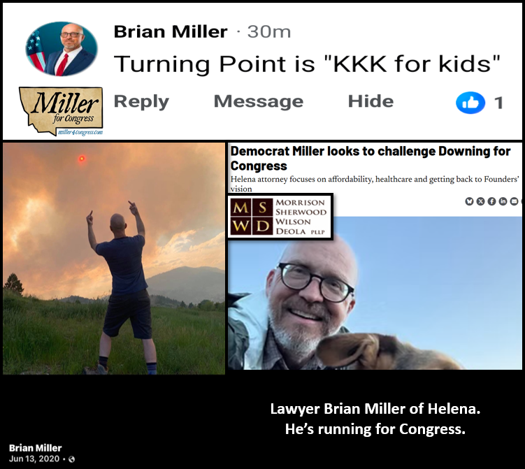 libsofmontana's tweet image. Brian Miller strikes again. His response to a pro-TPUSA letter to the editor was "Turning Point is KKK for kids."  

.@aaronflint @mt4ltdgov @mtfreedomcaucus @gvsentinel #mtpol #mtleg #mtnews @bozchron @lemmiwinkster @SamUSOH @LizaOrloff @MTGOP @the_posts @repleedeming