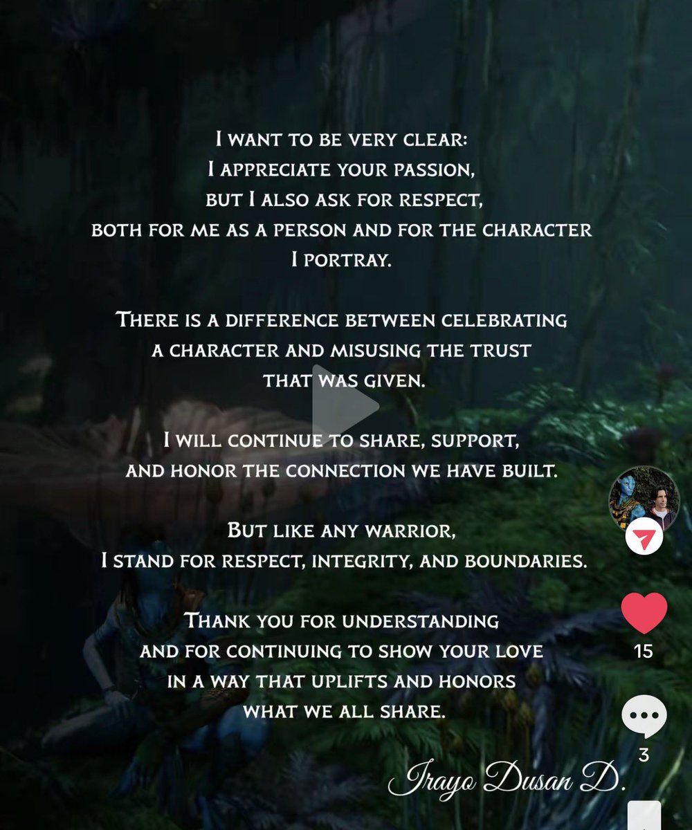 Dusan just posted this on TikTok it is a shame so many fans violated this trust and ruined this opportunity for dusan to connect with fans by not having respect for him or the character.