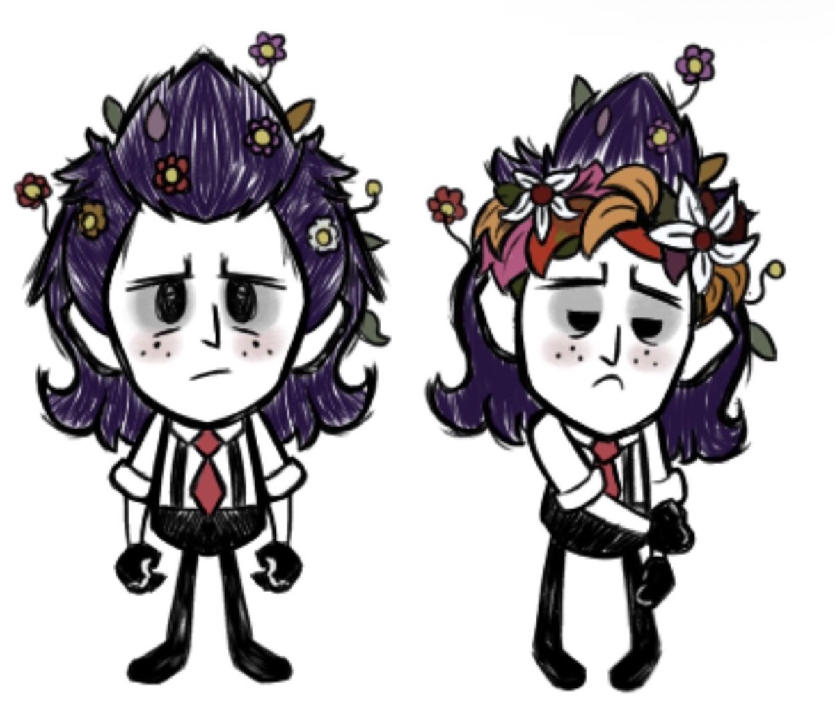 New hyper fixation dang it. Anyways heres a dont starve character based character of Wilson! This little critter is name winston! And he loves making flower crowns. Also wanted to try drawing in the dont starve art style!
#DontStarveTogether #dontstarve #art #smallartists
