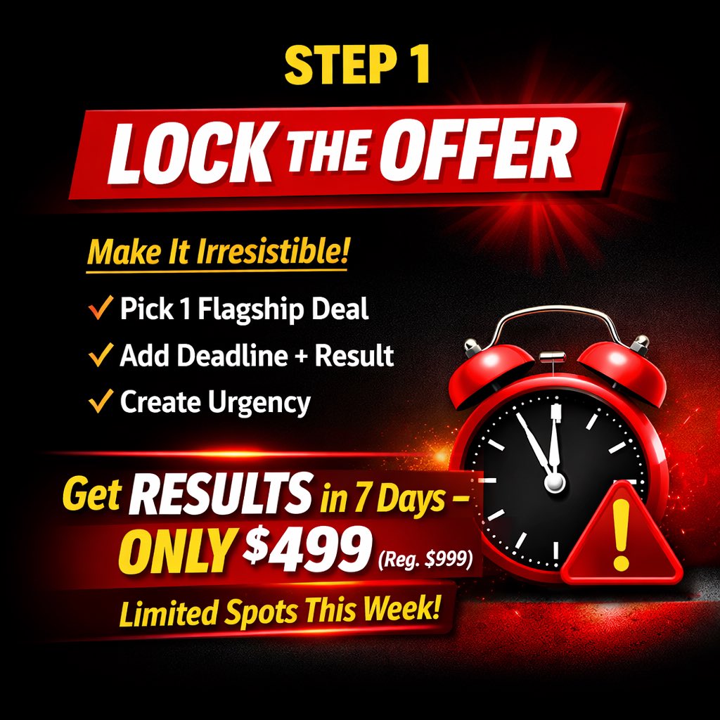 Dkprogroup's tweet photo. 5-Step Lead Generation System That Works in 14 Days

We break down a simple five-step plan to generate leads for any business: lock your offer, build a high-converting landing page, launch two ad angles to test quickly, follow up consistently, and create a retargeting and referral loop. This system delivers results in just two weeks.

#LeadGeneration #BusinessGrowth #MarketingStrategy #SalesFunnel #DigitalMarketing #EntrepreneurTips #ConversionOptimization #BusinessOwners #GrowthHacking #LeadGeneration14Days