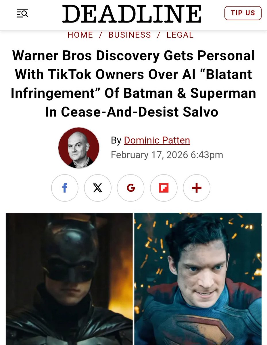 It's funny how every trade is trying to paint the AI use in recent days of DC characters like Batman and Superman as Corenswet and Pattinson
